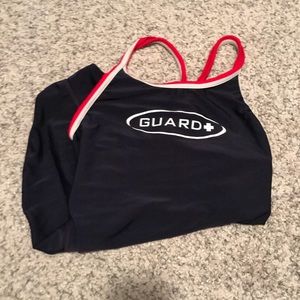 Lifeguard one piece swim suit